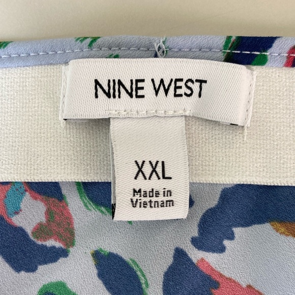 Nine West Blue Leopard Print Cami & Skirt 2 Piece Set - Picture 6 of 14